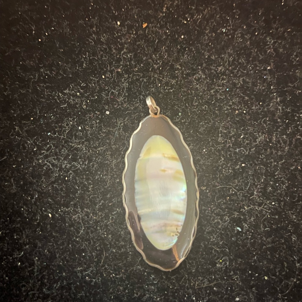 Pearl and silver charm for necklace